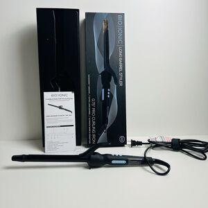 Bio Ionic Long Barrel Styler Ceramic Curling Iron 0.75 inch Black
